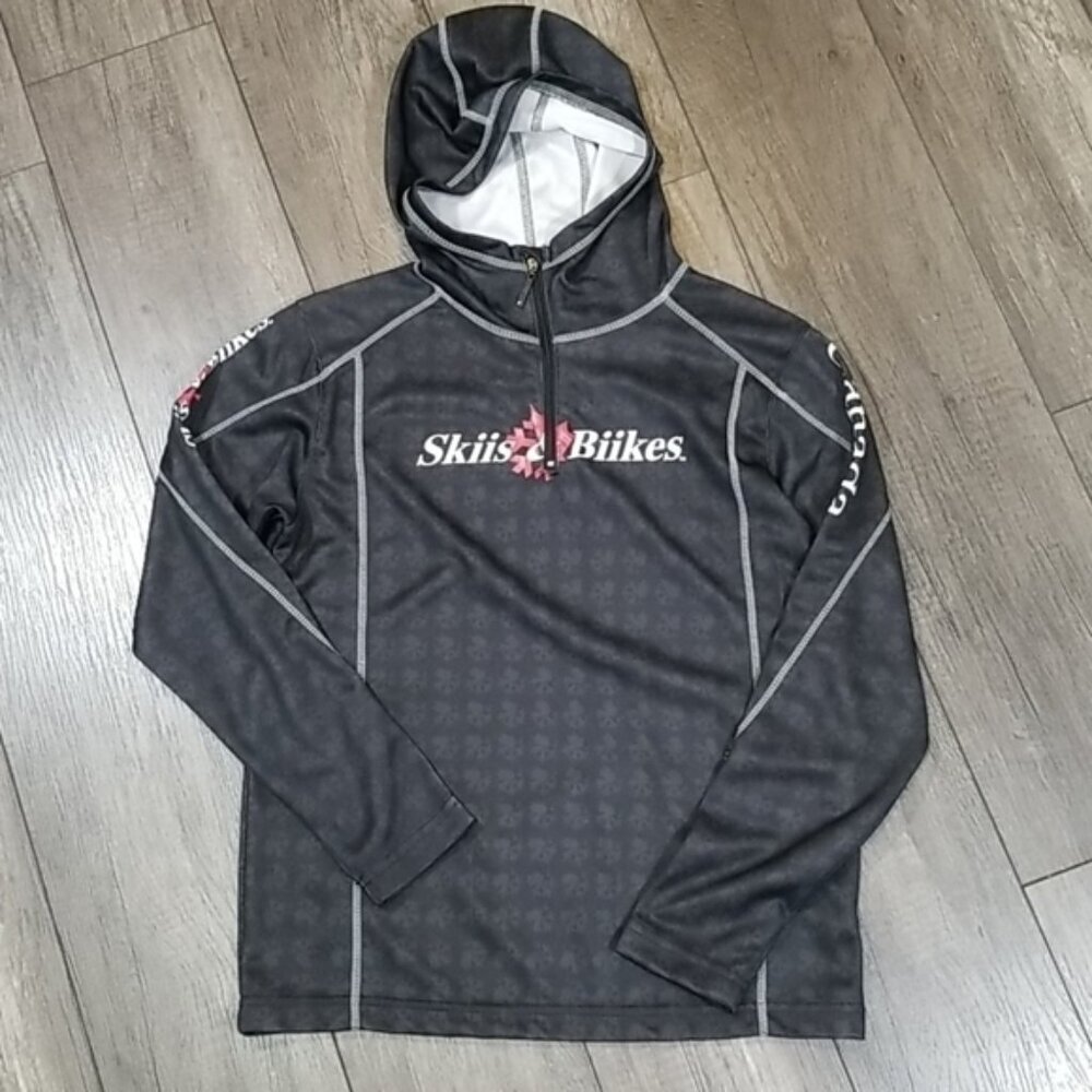 Skiis and Biikes Men's Performance Warmup Hoodie Size S Spellout Canada